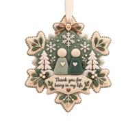 Christmas Felt Kits, Handmade Ornaments with Snowflake House Design, | with Warm Messages Christmas Tree Decorations for Home Door Handle Car Mirror Mantle Fireplace Wall Shelf