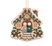 Christmas Felt Kits, Handmade Ornaments with Snowflake House Design, | with Warm Messages Christmas Tree Decorations for Home Door Handle Car Mirror Mantle Fireplace Wall Shelf