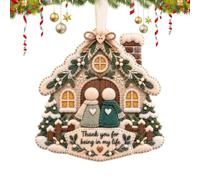 Christmas Felt Ornament Kit - Snowflake House Shapes - DIY Tree Craft Set | with Warm Messaggi Christmas Tree Decorations Home Door Handle Car Mirror Mantle Fireplace Backpack Wall Shelf