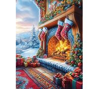 Christmas Fireplace Rompicapo 500 Pezzi Per Regalo Di Battesimo Cartone Spesso Per Bambini Animal Plant Fairy Tale Tema Baby Per Attività Educativa Con Confezione Regalo Da Passatempo 500 PCS