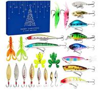 Christmas Fishing Advent Countdown - 24-Day Realistic Fishing Tackle Lures