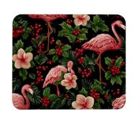 Christmas Flamingo Pattern (2) Tappetino per Mouse Soffice Tappetini per Il Mouse Base in Gomma Mousemat per Pc Laptop Casa 25X30Cm