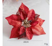 Christmas Flower Ornament 22cm Cloth Plastic Tree Decor | Cloth And Plastic Material, 22cm Size, For Christmas Trees, Parties, Weddings, Home And Garden Decoration
