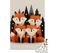 Christmas Fox Family Jigsaw Puzzle Impossibili 1000Pcs Decorazione Per La Casa. Giochi Rilassamento E Intelligence Per Adulti E Ragazzi Da 14 Anni 52x38cm/1000pcs