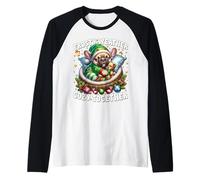 Christmas Frenchie Cute Winter Sayings for Sweater Weather Maglia con Maniche Raglan