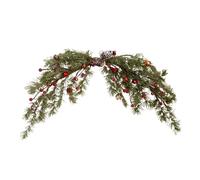 Christmas Frost Cedar with Red Berries Light Christmas Front Rattan Cuttings Mailboxes Wall Mantle Tables Decorate Indoors and Outdoor - Ghirlanda in metallo per la casa (B, taglia unica)