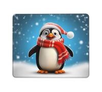Christmas Funny Penguin Mousepad Lavabile Tappetino per Mouse Bordi Cuciti Mouse Pad for Laptop Computer Gaming 25X30Cm