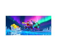 Christmas Garage Door Cover 2d Flat Fluorescent - Uv-Activated Backdrop Outside Party Porch Wall Gate Yard | Large Holiday Cover with Bright Festive Print for Seasonal Decoration Celebration Display