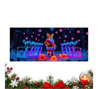 Christmas Garage Door Cover 2d Flat Fluorescent - Uv-Activated Backdrop Outside Party Porch Wall Gate Yard | Large Holiday Cover with Bright Festive Print for Seasonal Decoration Celebration Display