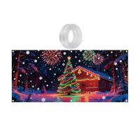 Christmas Garage Door Cover- Christmas Garage Dor Cover, 2D Flat Fluorescent UV-Activated Backdrop, Large Christmass Garge Door Backdrop| For DIY Enthusiasts, Home Decorators, Party Hosts, Neighborho