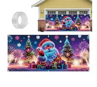 Christmas Garage Door Cover - Oversized Festive Fabric Festive Garage Door Backdrop, Diy Enthusiasts Home Decorators Party Hosts, Aesthetic Visibility Setup Ease, Exterior Holiday Display
