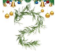 Christmas Garland - 82,68 pollici Real Touch Artificial Cedar Greenery for Holiday Decorating with Welcome Mantle Hanger, Festive Stair Fireplace Decor, Garland for Farmhouse and Party Use