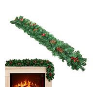 Christmas Garland | 9 Feet Wedding Garland Decor | Artificial Vine Wreath Red Berries and Pine Cones Realistic Decoration for Home Table Mantel Fireplace Wall Outdoor Winter Holiday Wedding