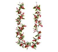 Christmas Garland - Artificial Eucalipto Decor | 175 cm Red Berries Design, Real Touch Leaves, per interni esterni Fireplace Stair Railings Living Room Garden Yard Party Winter Holiday