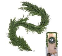 Christmas Garland, Faux Pine Wreath, Real Touch Decorative Greenery, Pre-Lit Ornaments Accent, for Fireplace Mantel, Porch, Banister, Table, Party, and Home Decor, Green