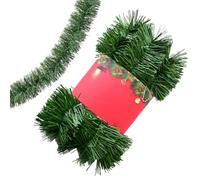 Christmas Garland - PVC Green Tinsel 2-8M | Outdoor Fake Gar-Land for Wall, Door, Staircase, Fireplace, Home Party Decorations, Tree Ornaments | Eco-Friendly Holiday Decor