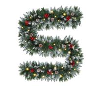 Christmas Garland with, Lights LED Artificial, Seasonal Decorative Wreath