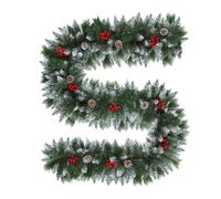 Christmas Garland With Lights - LED Artificial Seasonal Decorative Wreath
