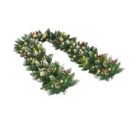 Christmas Garland With Lights - LED Artificial Wreath For Mantle Decor