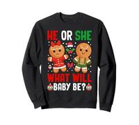 Christmas Gender Reveal Gingerbread Cookie He or She Baby Felpa