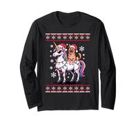 Christmas German Shepherd Unicorn Sunglasses GSD Maglia a Manica