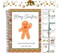 Christmas Gift Card Book Holder - Interactive Spiral Bound Clip Organizer for Holiday Giving | Creative Cash Card Holder with Pages for Messages, Ideal for Kids Family Friends, 17.8x12.7cm Multicolor