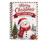 Christmas Gift Card Book, Spiral Bound Festive Greeting Holder Booklet | Spiral Bound Greeting Booklet for Organizing Gift Cards, Notes, and Holiday Wishes