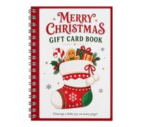 Christmas Gift Card Book, Spiral Bound Festive Greeting Holder Booklet | Spiral Bound Greeting Booklet for Organizing Gift Cards, Notes, and Holiday Wishes