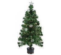 Christmas Gifts - Albero di Natale in Fibra Ottica con Fiocco di Neve, Plastica, Verde, 60 cm