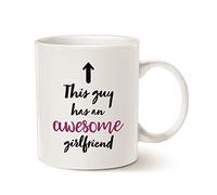 Christmas Gifts Cute Boyfriend Coffee Mug, This Guy Has an Awesome Girlfriend Funny Best Valentines Day Gifts For Boyfriend, 11 Oz Present Ideas Cup White