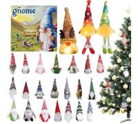 Christmas Gnome Advent-Calendar, 24 Pieces Gonks Countdown Calendar, 24 Days of Christmas Advent-Calendar with Light Up Dolls, 3 Giant Glowing + 21 Plush Dwarf Collectible Figures Ornaments