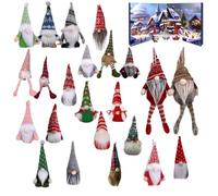 Christmas GNOME Advent Calendar, Calendario Avvento 2024 Gnomi, Calendario Dell'Avvento di Natale con 24 Bambole di Peluche degli Gnomi da Collezione, Figure da Collezione