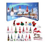 Christmas Gnome Calendar, Advent Countdown Calendar, 24-Day Festive Ornament with Toy Figures for Kids Teens Adults Family Holiday Home Decoration Boy Girl Toddler Men Women, 8.27x8.27x1.97 Inches