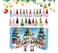 Christmas Gnome Calendar, Plush Dwarf Dolls, 8.27x1.77in Holiday Countdown Decor, Soft Fabric Design, Mantel Christmas Gnomes for Tree, Mantels, Desktop, Fireplace, Centerpiece