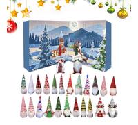 Christmas Gnome - Countdown Calendar Gnome Dolls | 24 Day Mini Dwarf Ornaments Festive Desktop Centerpiece Mantel Tree Decor for Kids, Adults or Holiday Celebration, 8.27x8.27x3.54in