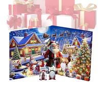Christmas Gnome Countdown Calendar, Holiday Dwarf Dolls, 13.78x11.81 Inches Festive Table Decor, 24 Day Design with Numbered Pockets, Seasonal Display for Desktop Centerpiece Mantel Celebration Home