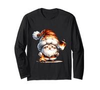 Christmas GNOME for Camper Campfire with Marshmallow Smores Maglia a Manica