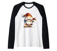 Christmas GNOME for Camper Campfire with Marshmallow Smores Maglia con Maniche Raglan