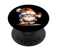Christmas Gnome For Camper Campfire With Marshmallow Smores PopSockets PopGrip Adesivo
