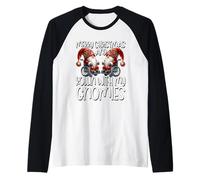 Christmas GNOME Saying for Senior Citizens Wheelchair Santa Maglia con Maniche Raglan