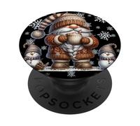 Christmas Gnome With Pumpkin Spice Hot Cocoa Mug Snowflake PopSockets PopGrip Adesivo