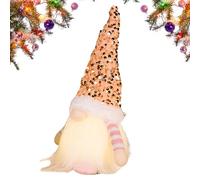 Christmas Gnomes - 12-Inch With Sequins Plush Figure | 30 X 10 Cm Battery-operated Gnome Doll - Vintage For Thanksgiving Holiday Winter Festive Home Workplace Bookshelf Kitchen Mantel Apartment