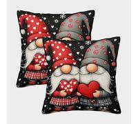 Christmas Gnomes-cute Cartoon Style Federe Cuscini Per Divano Decorativa Art Fodere Cuscino Confezione Da 2 Cerniera Invisibile Da Letto Per Salotto 50x50cm
