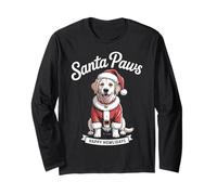 Christmas Golden Retriever X-Mas Santa Paws Dog Maglia a Manica