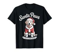 Christmas Golden Retriever X-Mas Santa Paws Dog Maglietta