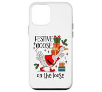 Christmas Goose Festive Goose on the Loose Duck Xmas Holiday Custodia per iPhone 12 mini