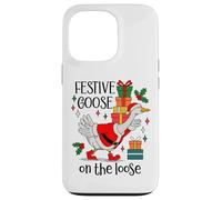 Christmas Goose Festive Goose on the Loose Duck Xmas Holiday Custodia per iPhone 13 Pro