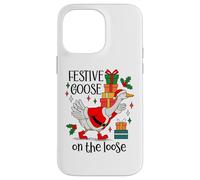 Christmas Goose Festive Goose on the Loose Duck Xmas Holiday Custodia per iPhone 14 Pro Max