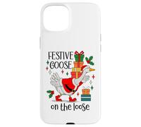 Christmas Goose Festive Goose on the Loose Duck Xmas Holiday Custodia per iPhone 15 Plus