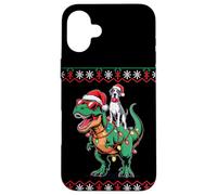 Christmas Great Dane T-Rex Dinosaur Tyrannosaurus Rex Custodia per iPhone 16 Plus